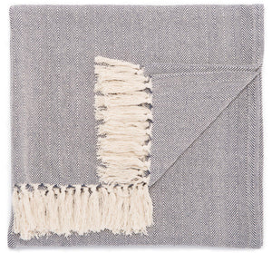 Jaipur Living Jaipur Living Cotton Chevron Throw with Fringe Trim for Coastal Farmhouse Decor Blue THR100011