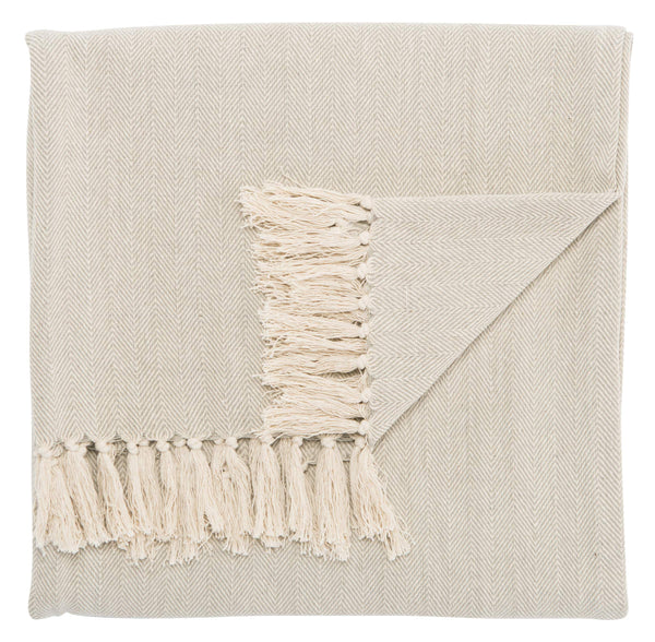 Jaipur Living Jaipur Living Cotton Chevron Throw with Fringe Trim for Coastal Farmhouse Decor Gray THR100010