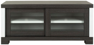 Safavieh Davis Sliding Door Entertainment Console Dark Grey,Charcoal,Woodgrain,White  Sea1003a