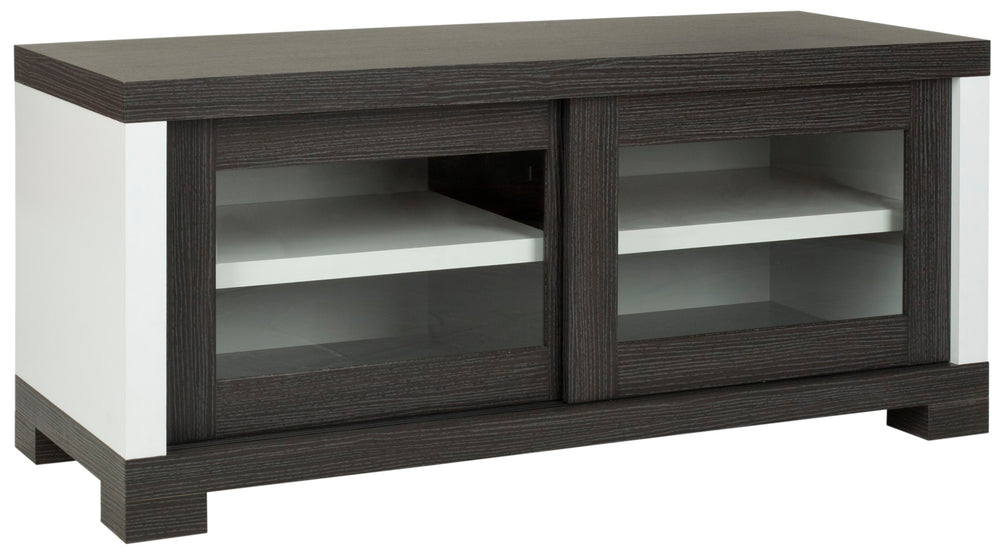 Safavieh Davis Sliding Door Entertainment Console Dark Grey,Charcoal,Woodgrain,White  Sea1003a