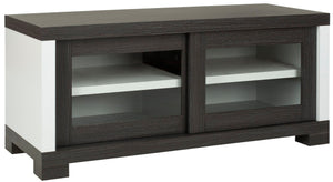 Safavieh Davis Sliding Door Entertainment Console Dark Grey,Charcoal,Woodgrain,White  Sea1003a