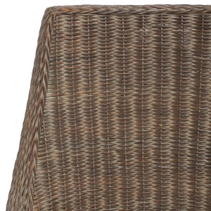Safavieh Franco Sloping Chair - Coastal-Modern Elegance With Hand-Woven Rattan, Soft Cushion, And Mahogany Legs Brown White Wash / White SEA4000A