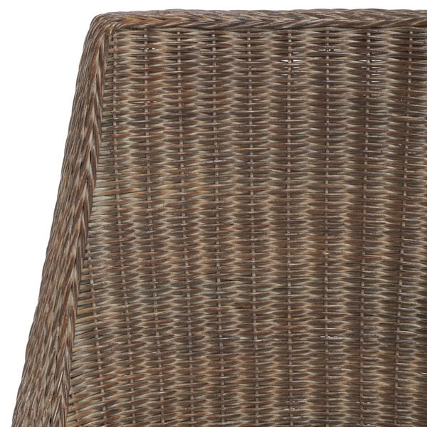 Safavieh Franco Sloping Chair - Coastal-Modern Elegance With Hand-Woven Rattan, Soft Cushion, And Mahogany Legs Brown White Wash / White SEA4000A