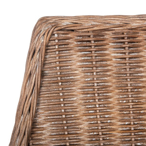 Safavieh Franco Sloping Chair - Coastal-Modern Elegance With Hand-Woven Rattan, Soft Cushion, And Mahogany Legs Brown / Natural / White SEA4000B