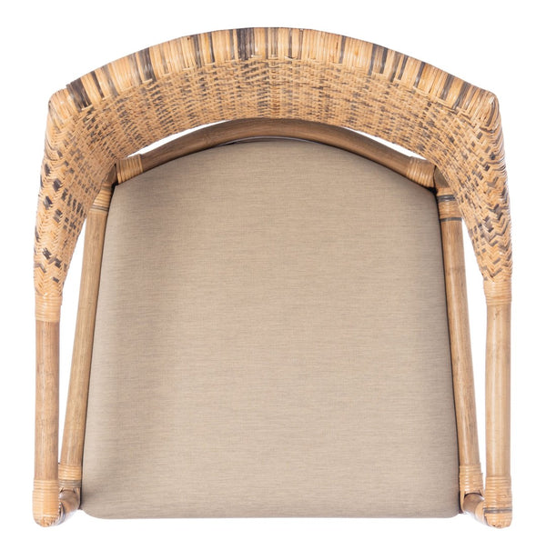 Safavieh Carlo Arm Chair - Vintage-Inspired Rattan Elegance With Plush Cushion For Stylish Living Spaces SEA4002A