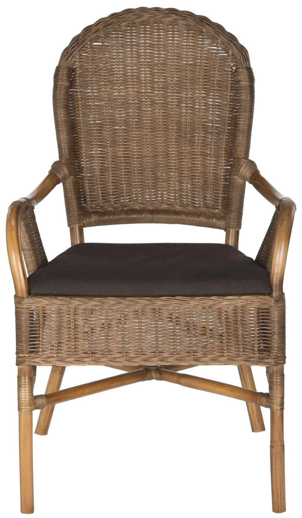 Safavieh Bettina Arm Chair - Timeless Gilded Age Elegance, Handcrafted Rattan, Plush Cushion, Perfect For Any Space SEA4010A