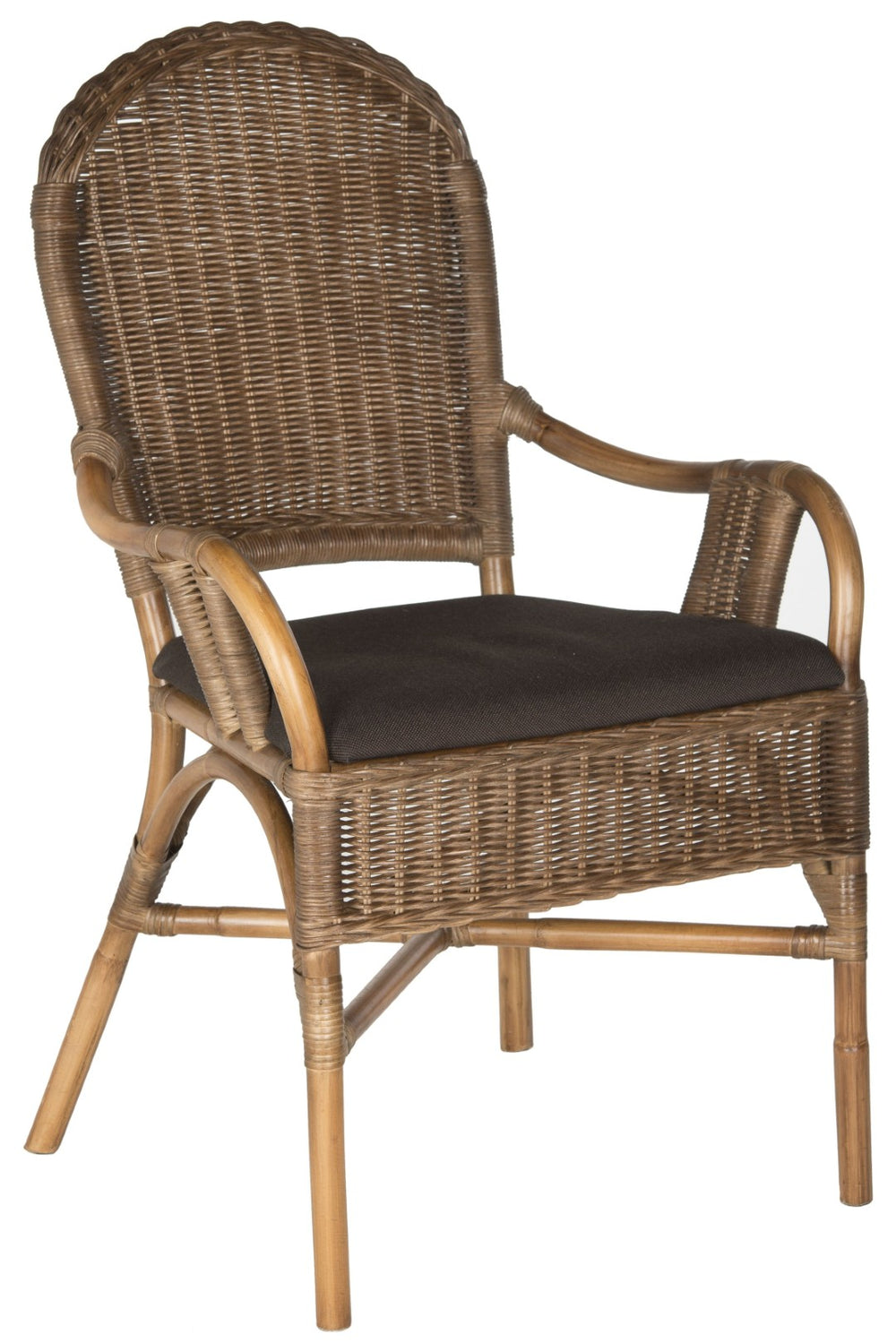 Safavieh Bettina Arm Chair - Timeless Gilded Age Elegance, Handcrafted Rattan, Plush Cushion, Perfect For Any Space SEA4010A