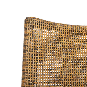 Safavieh Gianni Arm Chair - Contemporary British Colonial Design With Woven Rattan & Mahogany Elegance Brown / Black Legs / White Cushion SEA4011A