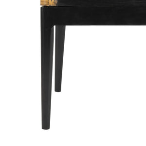 Safavieh Gianni Arm Chair - Contemporary British Colonial Design With Woven Rattan & Mahogany Elegance Brown / Black Legs / White Cushion SEA4011A