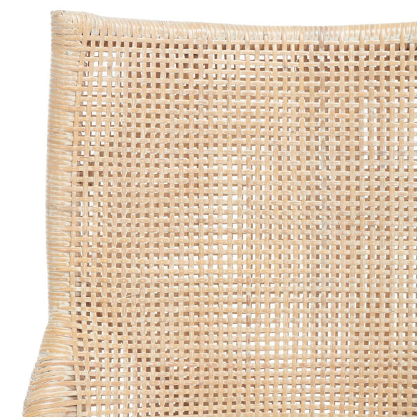 Safavieh Donatella Rattan Chair – Chic Coastal Accent For Living Rooms, Sunrooms & Bohemian Interiors Natural White Wash / White Cushion SEA4012A