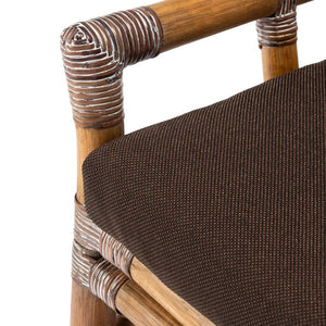 Safavieh Donatella Rattan Chair – Chic Coastal Accent For Living Rooms, Sunrooms & Bohemian Interiors Brown White Wash / Dark Brown Cushion SEA4012C