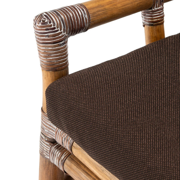 Safavieh Donatella Rattan Chair – Chic Coastal Accent For Living Rooms, Sunrooms & Bohemian Interiors Brown White Wash / Dark Brown Cushion SEA4012C