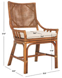 Safavieh Donatella Rattan Chair Honey / White Wood