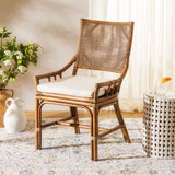 Safavieh Donatella Rattan Chair Honey / White Wood