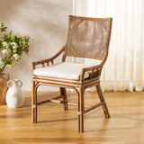 Safavieh Donatella Rattan Chair Honey / White Wood