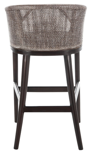 Safavieh Brando Bar Stool - Exquisite Mahogany Frame With Rattan Back For Elegant Comfort And Style Dark Brown / Brown SEA4014A