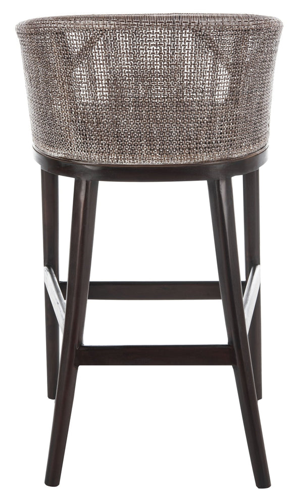 Safavieh Brando Bar Stool - Exquisite Mahogany Frame With Rattan Back For Elegant Comfort And Style Dark Brown / Brown SEA4014A