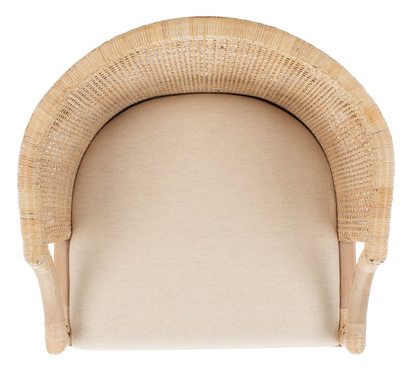 Safavieh Brando Bar Stool - Exquisite Mahogany Frame With Rattan Back For Elegant Comfort And Style Natural / White SEA4014C
