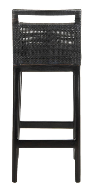 Safavieh Darin Bar Stool – Elegant Rattan & Mahogany Design For Modern Kitchens And Outdoor Patios Dark Brown / Black SEA4015A