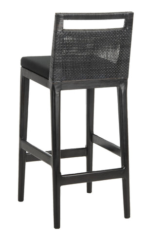 Safavieh Darin Bar Stool – Elegant Rattan & Mahogany Design For Modern Kitchens And Outdoor Patios Dark Brown / Black SEA4015A
