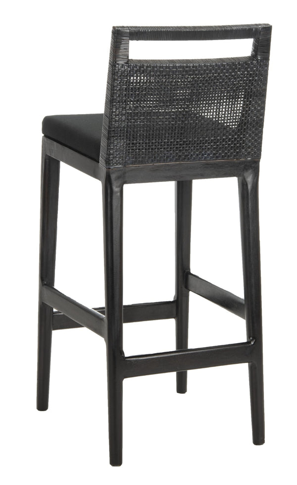 Safavieh Darin Bar Stool – Elegant Rattan & Mahogany Design For Modern Kitchens And Outdoor Patios Dark Brown / Black SEA4015A