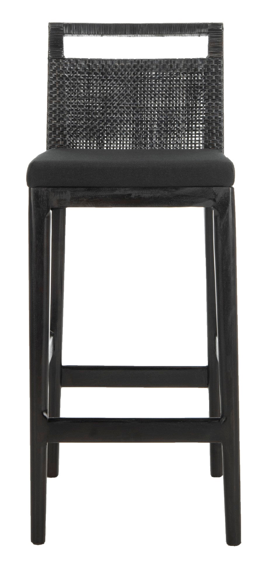 Safavieh Darin Bar Stool – Elegant Rattan & Mahogany Design For Modern Kitchens And Outdoor Patios Dark Brown / Black SEA4015A