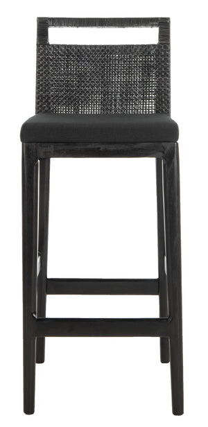 Safavieh Darin Bar Stool – Elegant Rattan & Mahogany Design For Modern Kitchens And Outdoor Patios Dark Brown / Black SEA4015A