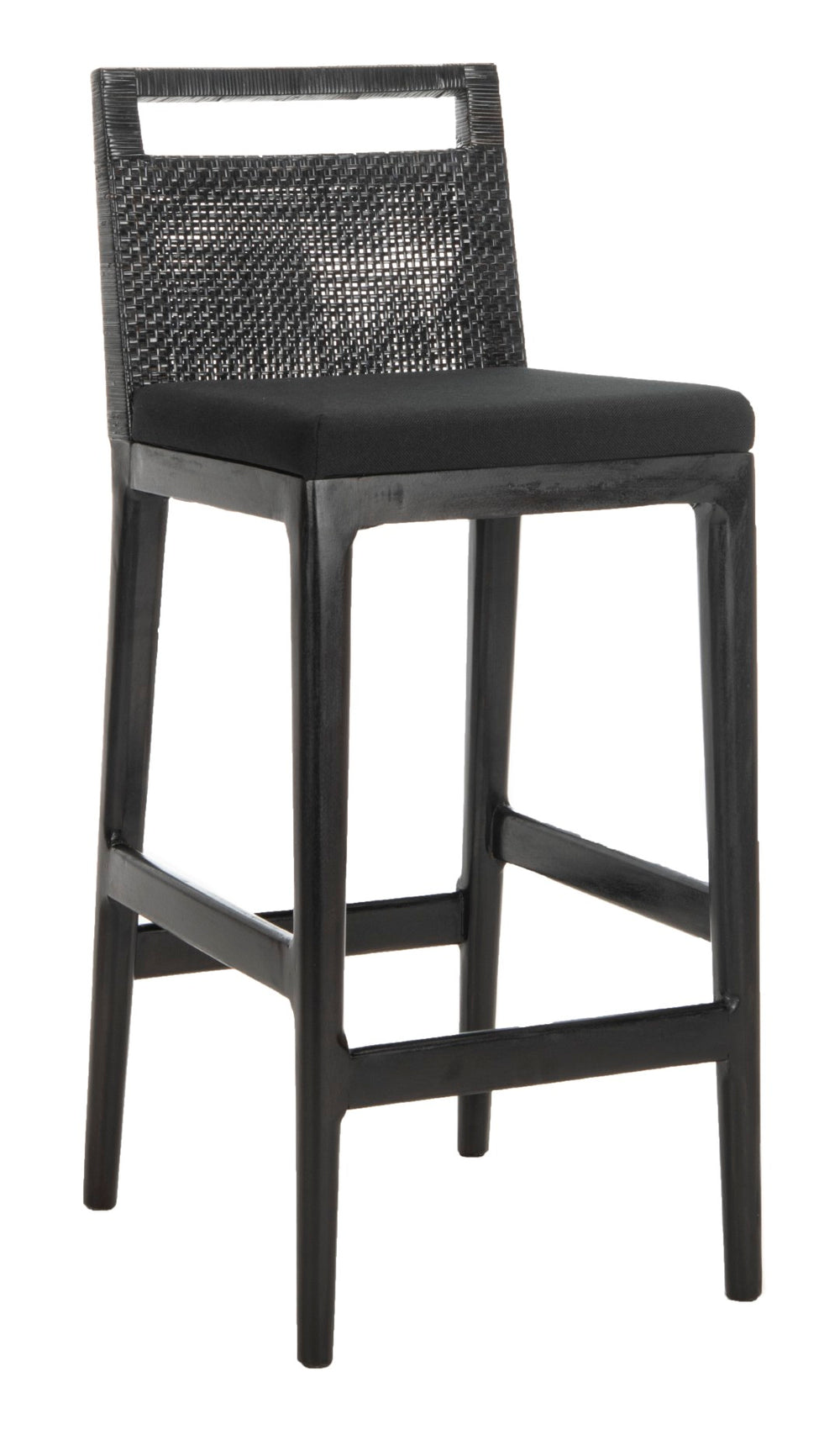 Safavieh Darin Bar Stool – Elegant Rattan & Mahogany Design For Modern Kitchens And Outdoor Patios Dark Brown / Black SEA4015A