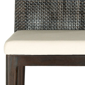 Safavieh Darin Bar Stool – Elegant Rattan & Mahogany Design For Modern Kitchens And Outdoor Patios Dark Brown / White SEA4015B