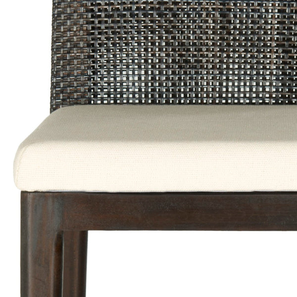 Safavieh Darin Bar Stool – Elegant Rattan & Mahogany Design For Modern Kitchens And Outdoor Patios Dark Brown / White SEA4015B