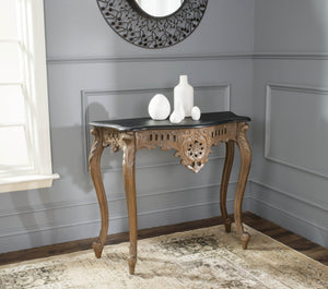 Safavieh Gillingham Console Table - Elegant Mahogany Design With Black Top & Cabriole Legs For Timeless Style SEA5003A