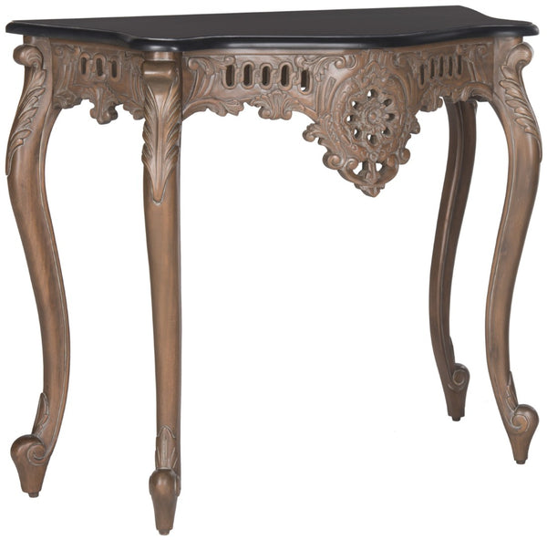 Safavieh Gillingham Console Table - Elegant Mahogany Design With Black Top & Cabriole Legs For Timeless Style SEA5003A