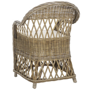 Safavieh Inez Wicker Club Chair – Handwoven Kubu Rattan Seating For Sunrooms, Living Rooms, And More Natural SEA7000A