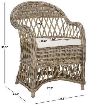 Safavieh Inez Wicker Club Chair – Handwoven Kubu Rattan Seating For Sunrooms, Living Rooms, And More Natural SEA7000A