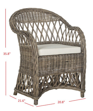 Safavieh Inez Wicker Club Chair – Handwoven Kubu Rattan Seating For Sunrooms, Living Rooms, And More Natural SEA7000A