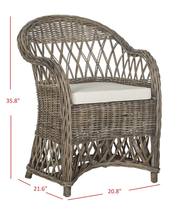 Safavieh Inez Wicker Club Chair – Handwoven Kubu Rattan Seating For Sunrooms, Living Rooms, And More Natural SEA7000A
