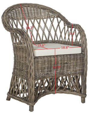 Safavieh Inez Wicker Club Chair – Handwoven Kubu Rattan Seating For Sunrooms, Living Rooms, And More Natural SEA7000A