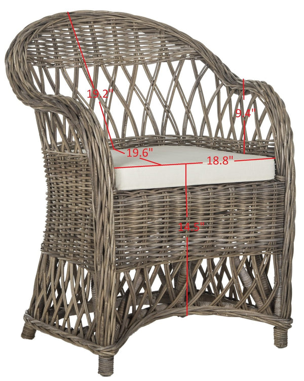 Safavieh Inez Wicker Club Chair – Handwoven Kubu Rattan Seating For Sunrooms, Living Rooms, And More Natural SEA7000A