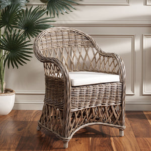 Safavieh Inez Wicker Club Chair – Handwoven Kubu Rattan Seating For Sunrooms, Living Rooms, And More Natural SEA7000A
