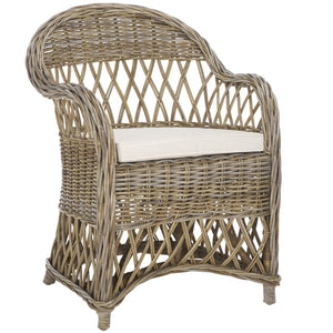 Safavieh Inez Wicker Club Chair – Handwoven Kubu Rattan Seating For Sunrooms, Living Rooms, And More Natural SEA7000A