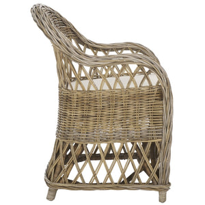 Safavieh Inez Wicker Club Chair – Handwoven Kubu Rattan Seating For Sunrooms, Living Rooms, And More Natural SEA7000A