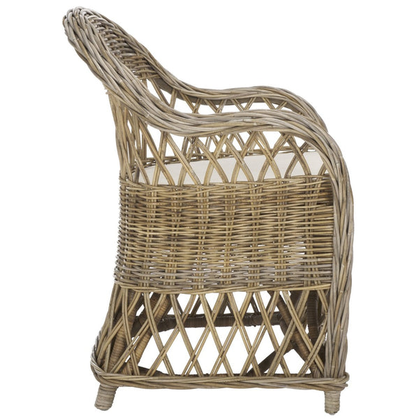 Safavieh Inez Wicker Club Chair – Handwoven Kubu Rattan Seating For Sunrooms, Living Rooms, And More Natural SEA7000A