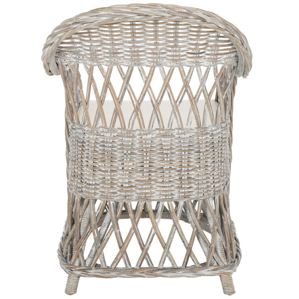 Safavieh Inez Wicker Club Chair – Handwoven Kubu Rattan Seating For Sunrooms, Living Rooms, And More White Washed SEA7000B