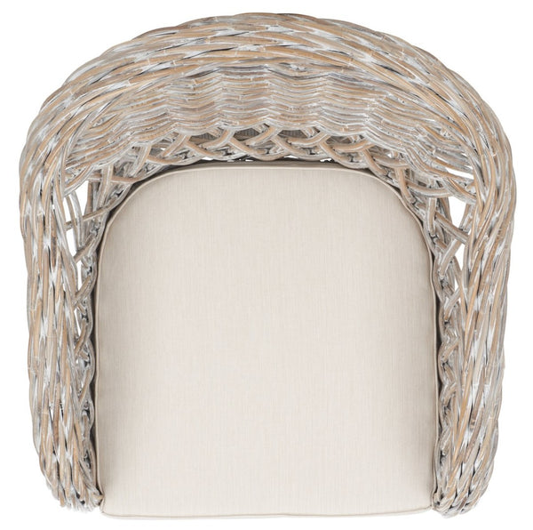 Safavieh Inez Wicker Club Chair – Handwoven Kubu Rattan Seating For Sunrooms, Living Rooms, And More White Washed SEA7000B