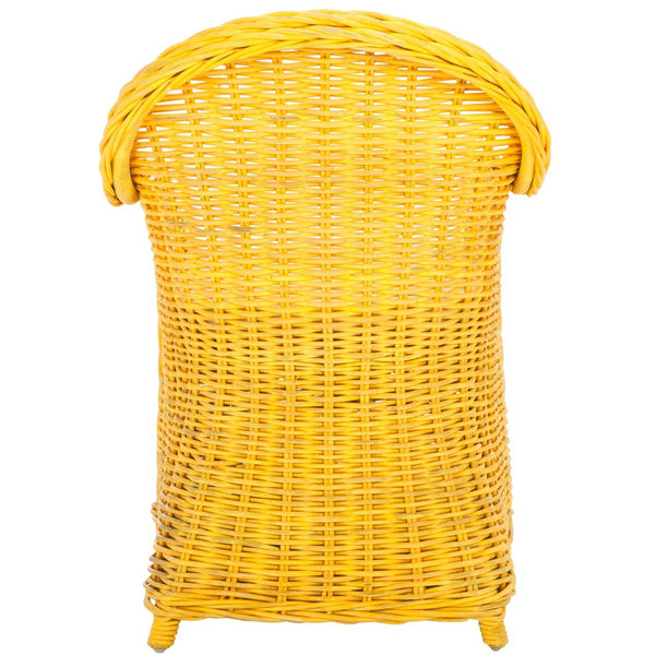 Safavieh Callista Eco-Friendly Kubu Rattan Club Chair - Stylish Wicker Design For Modern Living Spaces Yellow SEA7001A