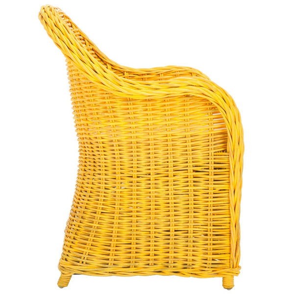 Safavieh Callista Eco-Friendly Kubu Rattan Club Chair - Stylish Wicker Design For Modern Living Spaces Yellow SEA7001A
