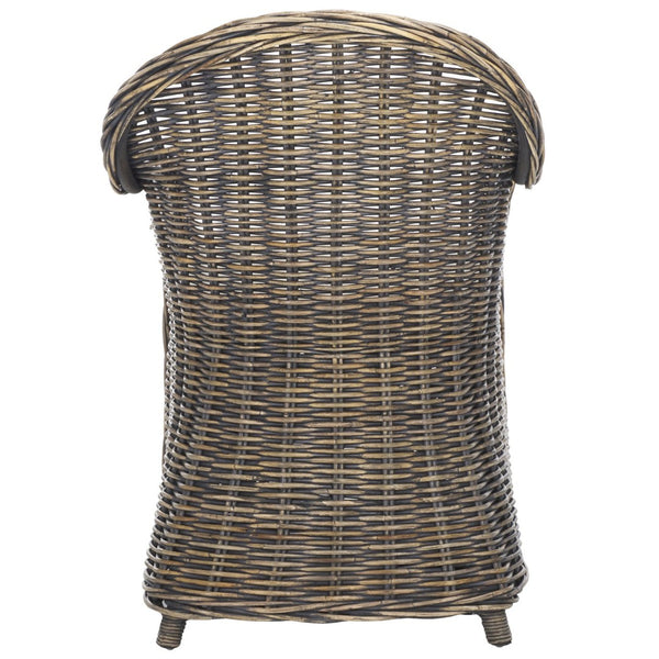 Safavieh Callista Eco-Friendly Kubu Rattan Club Chair - Stylish Wicker Design For Modern Living Spaces Black Wash SEA7001B