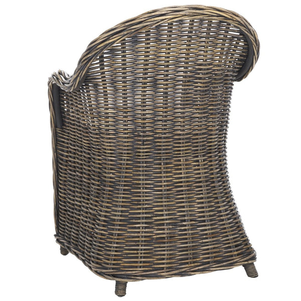 Safavieh Callista Eco-Friendly Kubu Rattan Club Chair - Stylish Wicker Design For Modern Living Spaces Black Wash SEA7001B