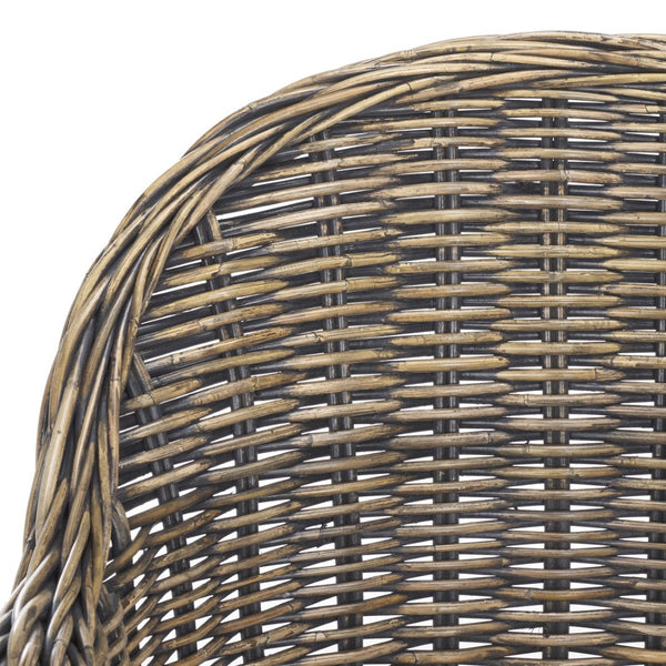 Safavieh Callista Eco-Friendly Kubu Rattan Club Chair - Stylish Wicker Design For Modern Living Spaces Black Wash SEA7001B