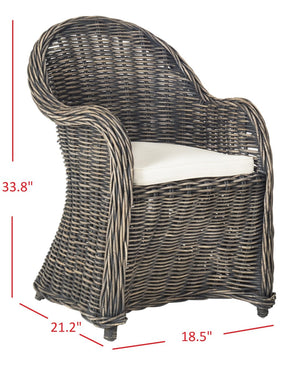 Safavieh Callista Eco-Friendly Kubu Rattan Club Chair - Stylish Wicker Design For Modern Living Spaces Black Wash SEA7001B